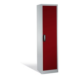 C+P Werkzeugschrank mit Drehtür, innen 4 Böden, H1950xB500xT400mm Front Rubinrot Korpus Lichtgrau