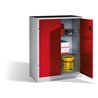 C+P Schwerlast-Beistellschrank mit Drehtüren, innen 2 Böden, H1200xB930xT500mm Front Rubinrot Korpus Lichtgrau
