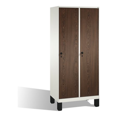 C+P Umkleidespind Evolo auf Füßen, 2 Abteile, H1850xB800xT500mm Korpus Reinweiß