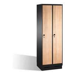 C+P Umkleidespind Evolo auf Sockel, 2 Abteile, H1800xB600xT500mm Korpus Schwarzgrau