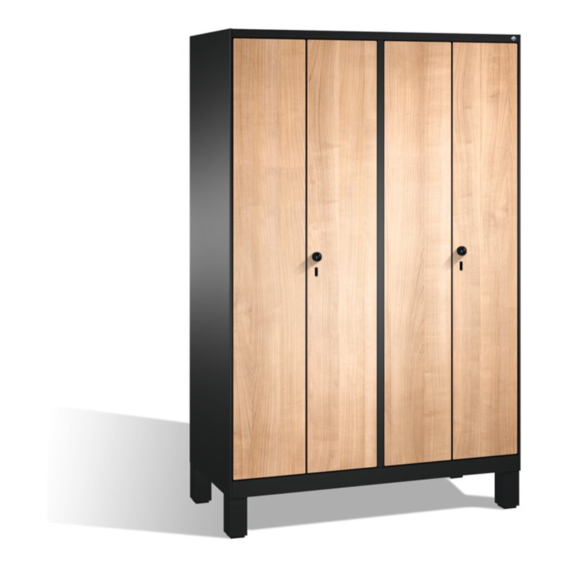 C+P Doppelspind Evolo auf Füßen, 4 Abteile, H1850xB1200xT500mm Korpus Schwarzgrau