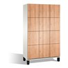 C+P Fächerschrank Cambio auf Füßen, 12 Fächer, H1980xB1200xT525mm, Reinweiß/Kirsche