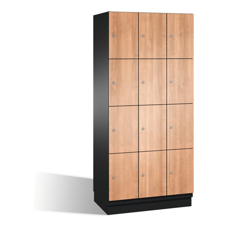 C+P Fächerschrank Cambio auf Sockel, 12 Fächer, H1950xB900xT525mm Korpus Schwarzgrau