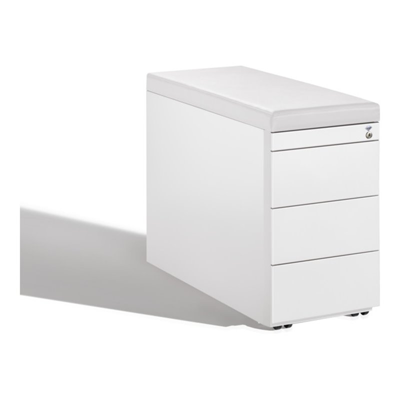 C+P Sitzcontainer Asisto Small M/3/3/3, H570xB330xT800mm Front Reinweiß Korpus Reinweiß