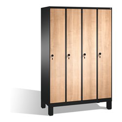 C+P Umkleidespind Evolo auf Füßen, 4 Abteile, H1850xB1200xT500mm Korpus Schwarzgrau