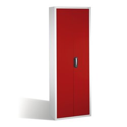 C+P Magazinschrank mit 84 Sichtlagerkästen, H1980xB700xT300mm Front Rubinrot Korpus Lichtgrau