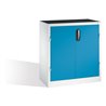 C+P Schwerlast-Beistellschrank mit Drehtüren, innen 1 Boden, H1000xB930xT500mm Front Lichtblau Korpus Lichtgrau