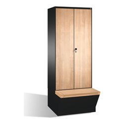 C+P Doppelspind Evolo mit Sitzbox, 2 Abteile, H2090xB800xT500/815mm Korpus Schwarzgrau