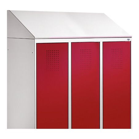 C+P Schrägdachaufsatz 230 mm für Umkleidespind Evolo B900xT500mm Farbe Reinweiß