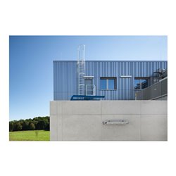 MUNK Einzügige Steigleitern mit Rückenschutz Aluminum eloxiert