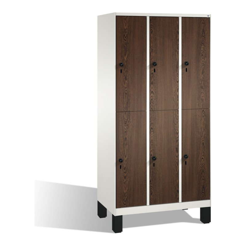 C+P Doppelstockspind Evolo auf Füßen, 6 Fächer, H1850xB900xT500mm Korpus Reinweiß