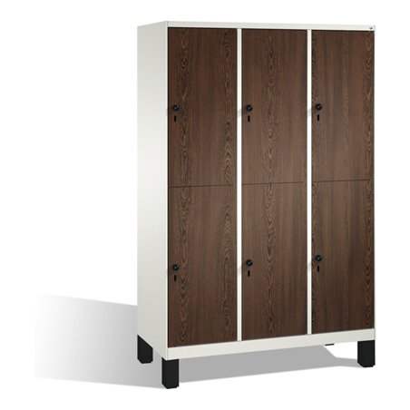 C+P Doppelstockspind Evolo auf Füßen, 6 Fächer, H1850xB1200xT500mm Korpus Reinweiß