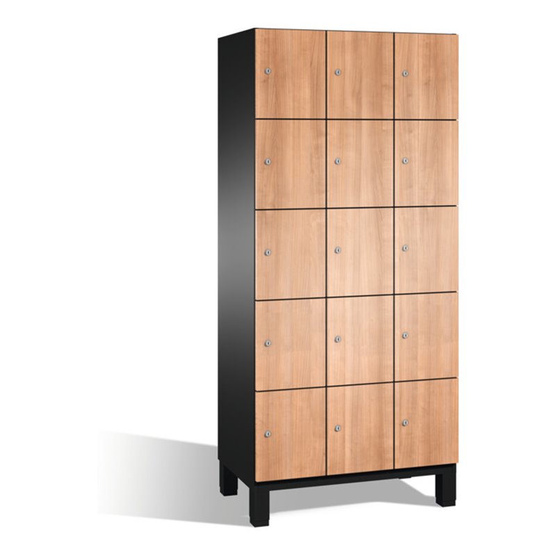 C+P Fächerschrank Cambio auf Füßen, 15 Fächer, H1980xB900xT525mm Korpus Schwarzgrau