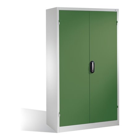 C+P Magazinschrank mit 92 Sichtlagerkästen, H1950xB1100xT535mm Front Resedagrün Korpus Lichtgrau