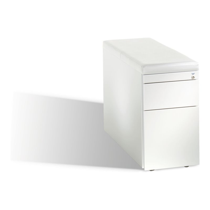 C+P Sitzcontainer Asisto Small M/3/6 mit Hängerahmen, H570xB330xT800mm Front Reinweiß Korpus Reinweiß