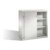 C+P Akten-Sideboard Acurado mit Schiebetüren, 3 Ordnerhöhen, H1200xB1200xT500mm Weißaluminium