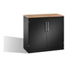 C+P Akten-Sideboard Asisto mit Drehtüren, 2 Ordnerhöhen, H915xB1000xT435mm Schwarzgrau