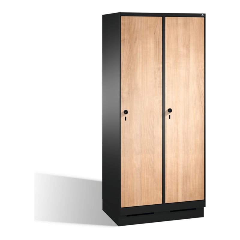 C+P Umkleidespind Evolo auf Sockel, 2 Abteile, H1800xB800xT500mm Korpus Schwarzgrau
