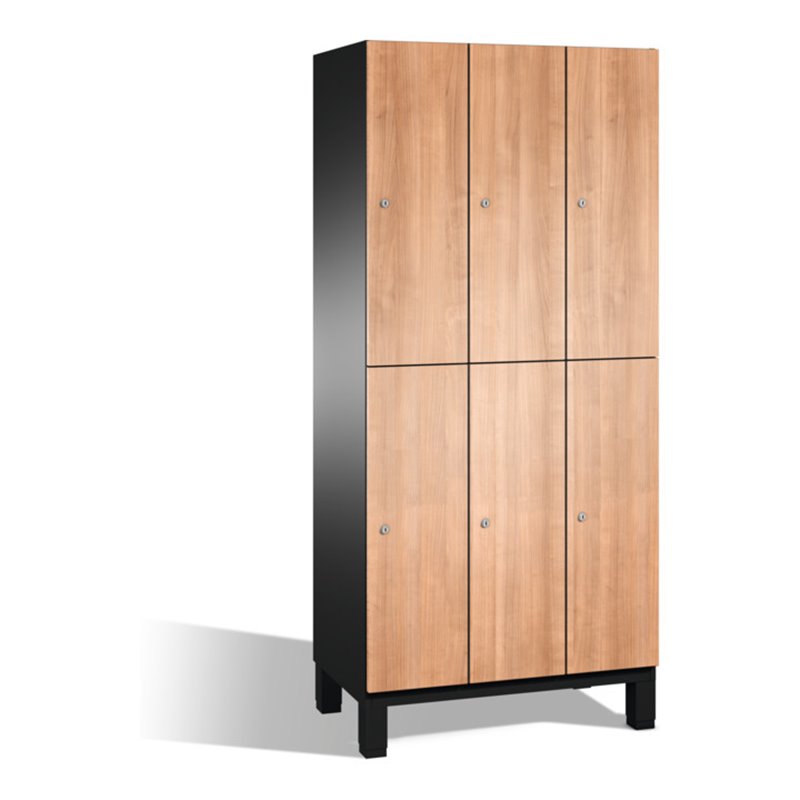 C+P Doppelstockspind Cambio auf Füßen, 6 Fächer, H1980xB900xT525mm Korpus Schwarzgrau