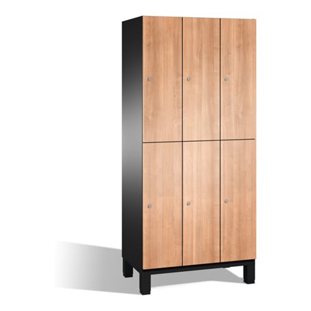 C+P Doppelstockspind Cambio auf Füßen, 6 Fächer, H1980xB900xT525mm Korpus Schwarzgrau