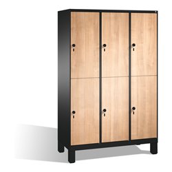 C+P Doppelstockspind Evolo auf Füßen, 6 Fächer, H1850xB1200xT500mm Korpus Schwarzgrau