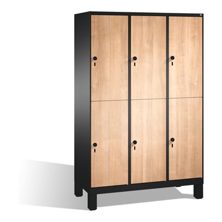 C+P Doppelstockspind Evolo auf Füßen, 6 Fächer, H1850xB1200xT500mm Korpus Schwarzgrau