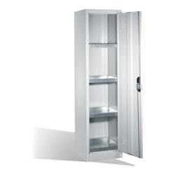 C+P Umweltschrank mit Drehtür, 4 Wannenböden, H1950xB500xT500mm Front Lichtgrau Korpus Lichtgrau