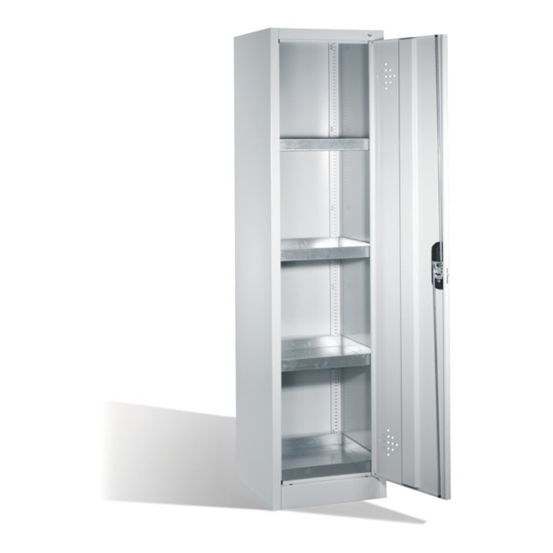 C+P Umweltschrank mit Drehtür, 4 Wannenböden, H1950xB500xT500mm Front Lichtgrau Korpus Lichtgrau