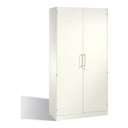 C+P Aktenschrank Asisto mit Drehtüren, 5 Ordnerhöhen, H1980xB1000xT435mm Front Reinweiß Korpus Reinweiß