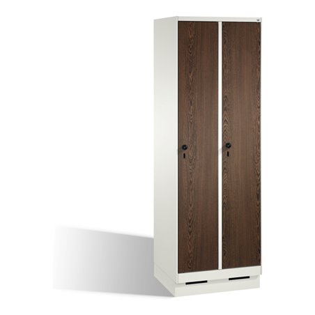 C+P Umkleidespind Evolo auf Sockel, 2 Abteile, H1800xB600xT500mm Korpus Reinweiß