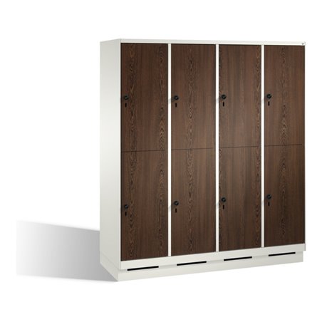 C+P Doppelstockspind Evolo auf Sockel, 8 Fächer, H1800xB1600xT500mm Korpus Reinweiß