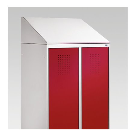 C+P Schrägdachaufsatz 230 mm für Umkleidespind Evolo B600xT500mm Farbe Reinweiß