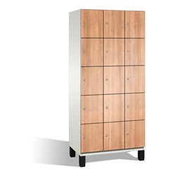 C+P Fächerschrank Cambio auf Füßen, 15 Fächer, H1980xB900xT525mm, Reinweiß/Kirsche