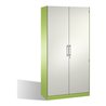 C+P Aktenschrank Asisto mit Drehtüren, 5 Ordnerhöhen, H1980xB1000xT435mm Front Reinweiß Korpus Viridingrün