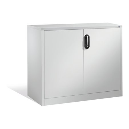 C+P Akten-Sideboard Acurado mit Drehtüren, 2 Ordnerhöhen, H1000xB1200xT500mm Weißaluminium