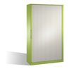 C+P Aktenschrank Asisto mit Rollladen, 5 Ordnerhöhen, H1980xB1200xT435mm Front Reinweiß Korpus Viridingrün
