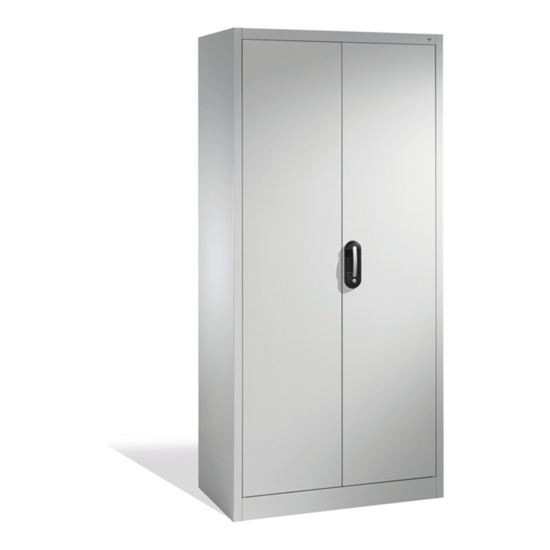 C+P Akten-Garderobenschrank Acurado mit Drehtüren, H1950xB930xT400mm Weißaluminium