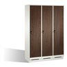 C+P Umkleidespind Evolo auf Sockel, 3 Abteile, H1800xB1200xT500mm Korpus Reinweiß