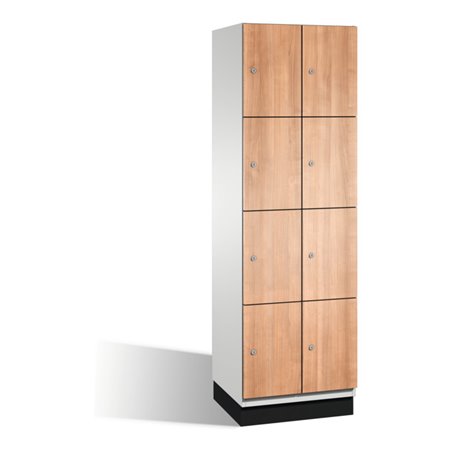 C+P Fächerschrank Cambio auf Sockel, 8 Fächer, H1950xB600xT525mm, Reinweiß/Kirsche