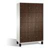 C+P Fächerschrank Cambio auf Füßen, 12 Fächer, H1980xB1200xT525mm, Reinweiß/Wenge