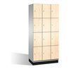 C+P Fächerschrank Cambio auf Sockel, 12 Fächer, H1950xB900xT525mm, Reinweiß/Wenge
