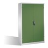 C+P Werkzeugschrank mit Drehtüren, 3 Böden und 3 Schübe, H1950xB1200xT400mm Front Resedagrün Korpus Lichtgrau