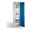 C+P Umweltschrank mit Drehtür, 4 Wannenböden, H1950xB500xT500mm Front Enzianblau Korpus Lichtgrau