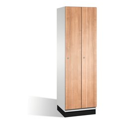 C+P Umkleidespind Cambio auf Sockel, 2 Abteile, H1950xB600xT525mm, Reinweiß/Kirsche