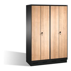 C+P Doppelspind Evolo auf Sockel, 4 Abteile, H1800xB1200xT500mm Korpus Schwarzgrau