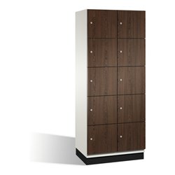 C+P Fächerschrank Cambio auf Sockel, 10 Fächer, H1950xB800xT525mm, Reinweiß/Wenge