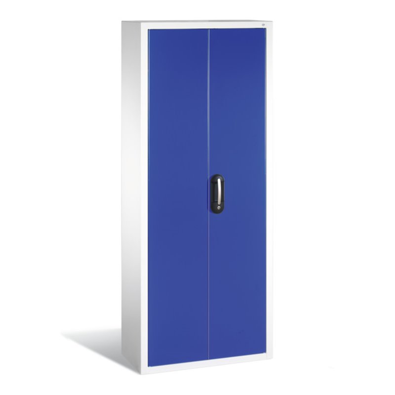 C+P Magazinschrank mit 6 Böden zur Aufnahme von Sichtlagerkästen, H1690xB700xT300mm Front Enzianblau Korpus Lichtgrau