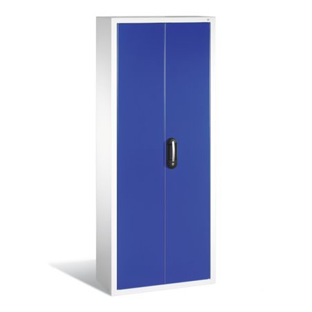 C+P Magazinschrank mit 6 Böden zur Aufnahme von Sichtlagerkästen, H1690xB700xT300mm Front Enzianblau Korpus Lichtgrau