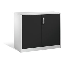 C+P Akten-Sideboard Acurado mit Drehtüren, 2 Ordnerhöhen, H1000xB1200xT500mm Front Schwarzgrau Korpus Lichtgrau