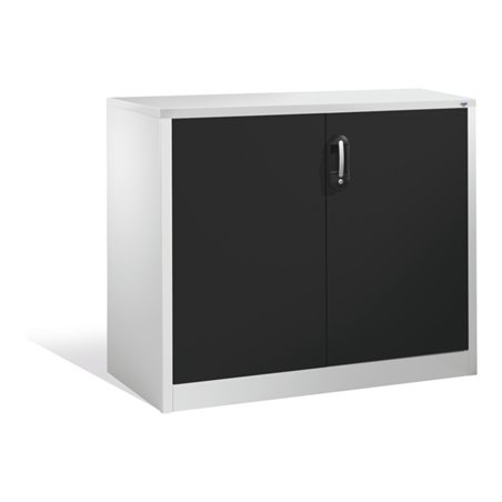 C+P Akten-Sideboard Acurado mit Drehtüren, 2 Ordnerhöhen, H1000xB1200xT500mm Front Schwarzgrau Korpus Lichtgrau